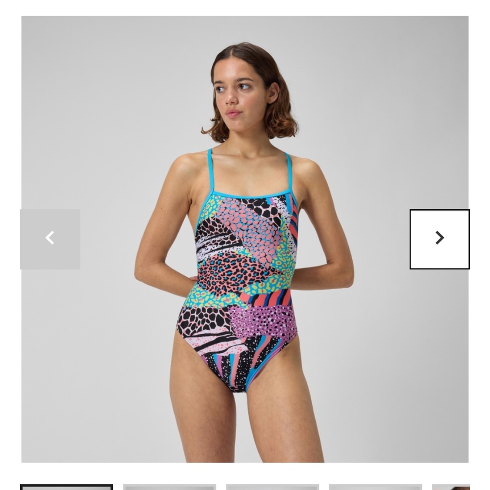 Speedo Swimsuit Women's Printed Double Crossback One Piece Multi